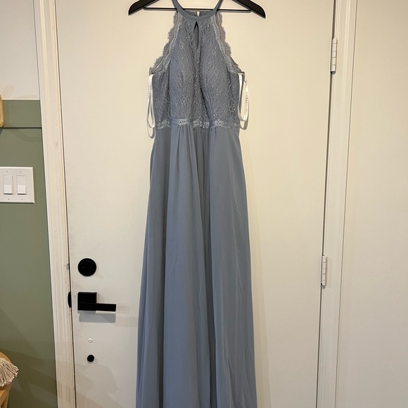 Azazie bridesmaid dress dusty blue - Picture 2 of 11